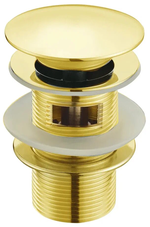 Донный клапан с переливом KERN A-2019D золотистый /golden - фотография № 1
