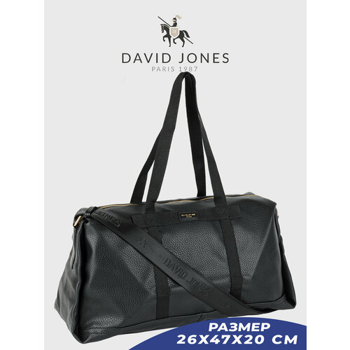 Сумка дорожная DAVID JONES 6715-CM-DD-BLACK, 47х26х20 см, ручная кладь, черный сумка дорожная david jones 6715 cm dd blue 47х26х20 см ручная кладь синий