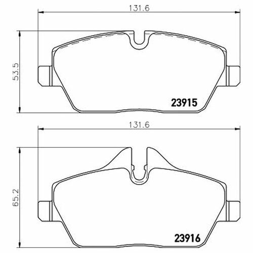 Комплект передних тормозных колодок Textar 2391503 для BMW 1 серия E81, E82, E87, E88, 2 серия Active Tourer F45; MINI MINI F57,