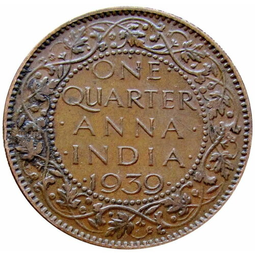 1/4 анны 1939 Британская Индия клуб нумизмат монета 1 4 цента индии медь виктория