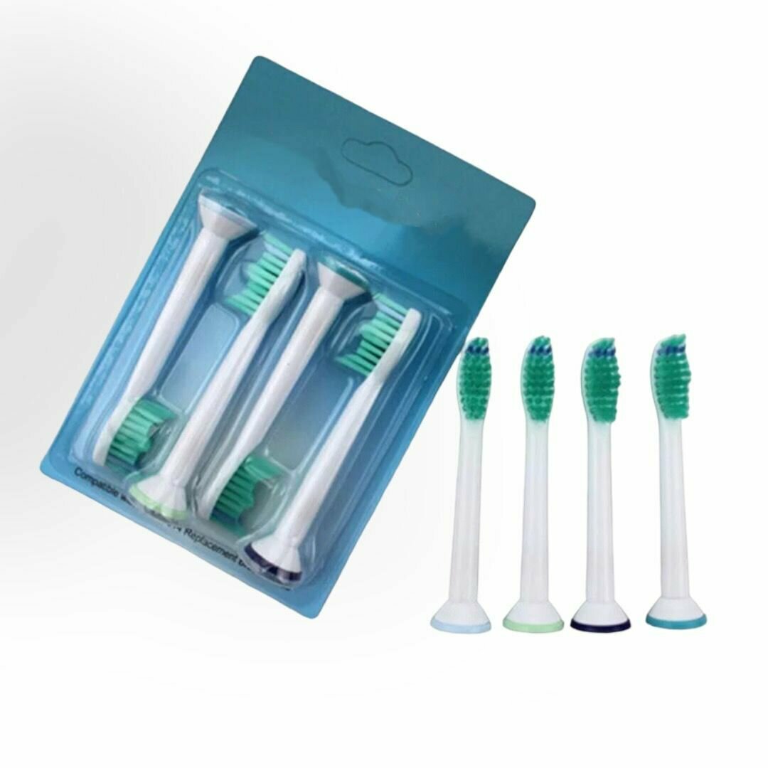 Насадка для ультразвуковой, электрической зубной щетки совместима Philips Sonicare, НХ, Protective Clean щетина стандартной жесткости 4 штуки в упак. - фотография № 1