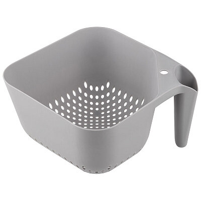 фото Дуршлаг квадратный с вертикальной ручкой идеально подходит для мытья ягод, фруктов, овощей и зелени. Размер: 19*19см глубина 11 см