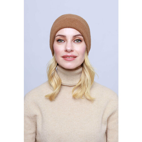 Шапка KHAN Cashmere, размер универсальный, коричневый