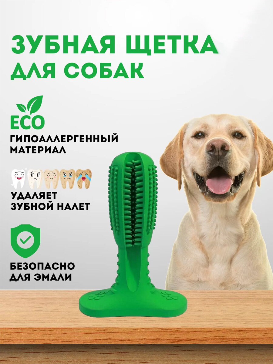 Зубная щётка для собак для чистки зубов и массажа десен, 15 см - фотография № 1