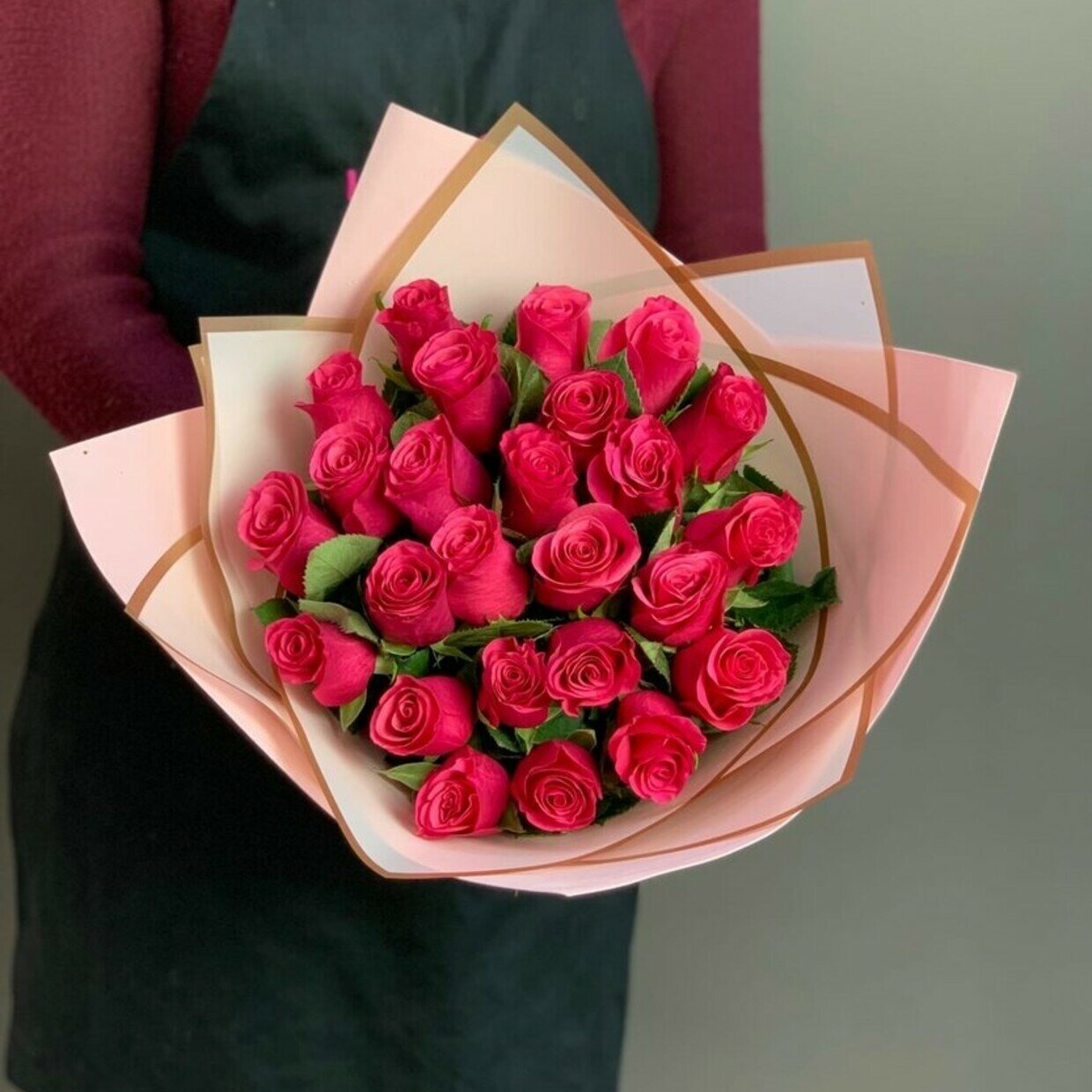 Роза Flor2u, цвет красный и белый, 21 шт купить по выгодной цене в интернет-мага