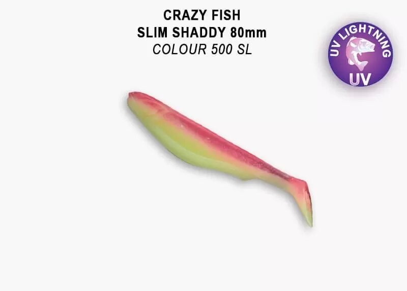 Силиконовая приманка мягкая съедобная Crazy Fish Slim Shaddy 3.2" 80 мм 56-80-500SL-7-F 5 шт.