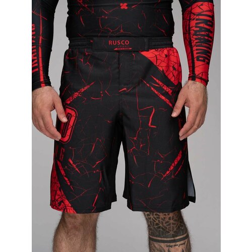 фото Шорты rusco sport, размер xxl, черный, красный
