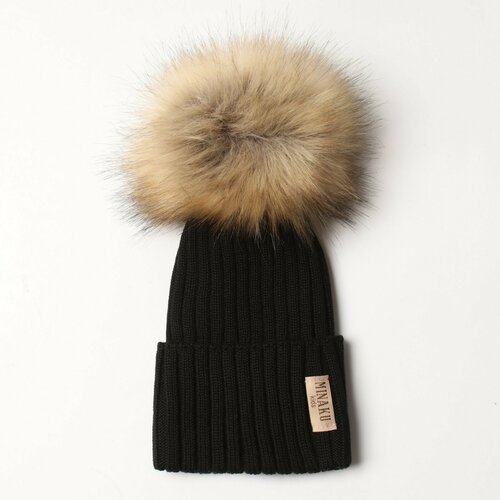 фото Шапка minaku, размер 48/50, черный