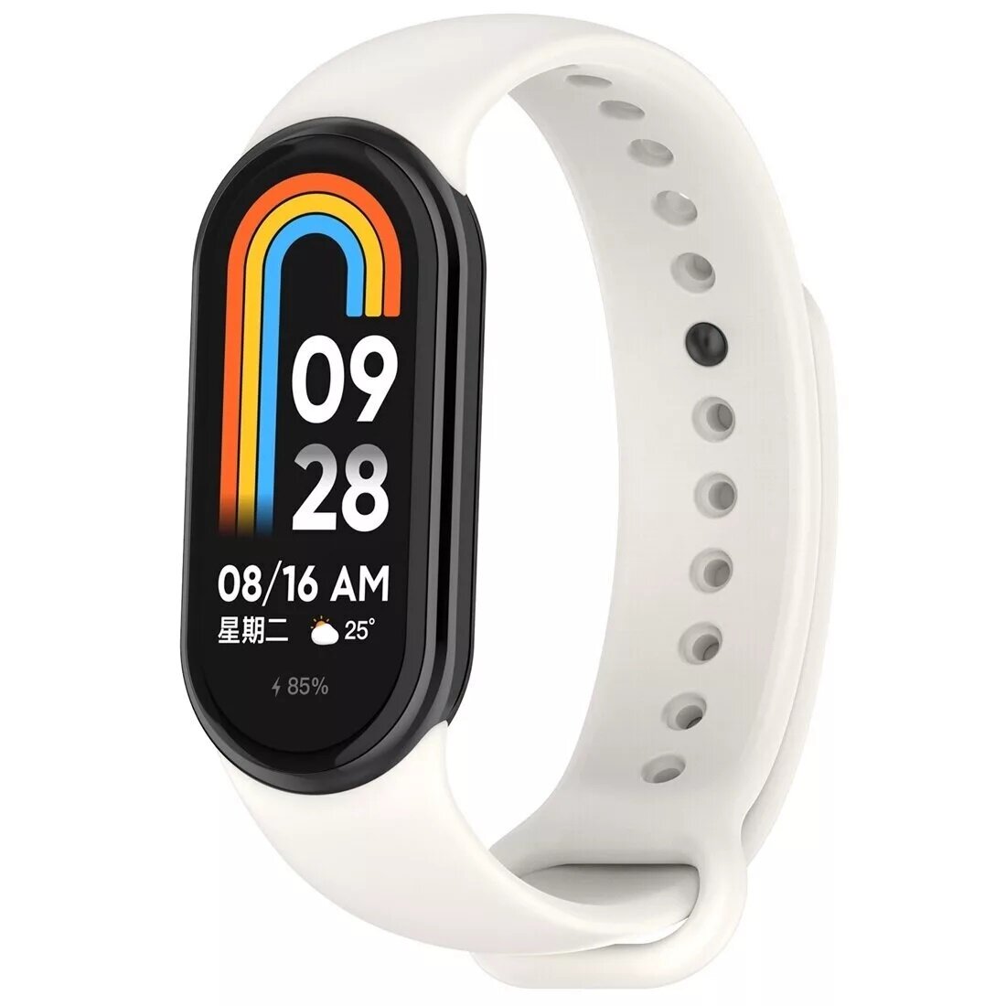 Силиконовый ремешок для Xiaomi Mi Smart Band 8, Xiaomi Mi Band 8 (светло-бежевый)