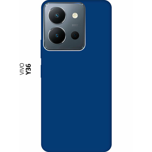 Матовый чехол на Vivo Y36 / Виво У36 Soft Touch синий матовый чехол на vivo y36 виво у36 soft touch черный