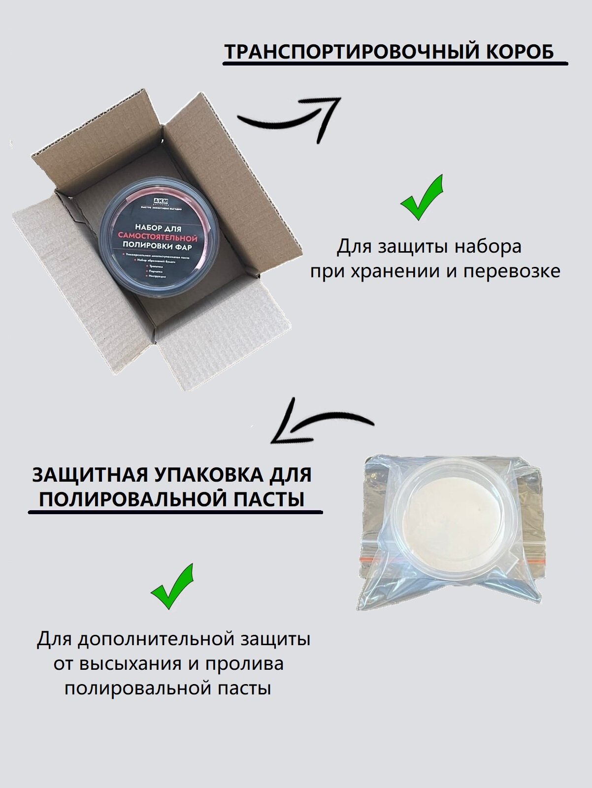 Набор для полировки фар/Полироль для фар/Полироль для автомобиля — фото 1