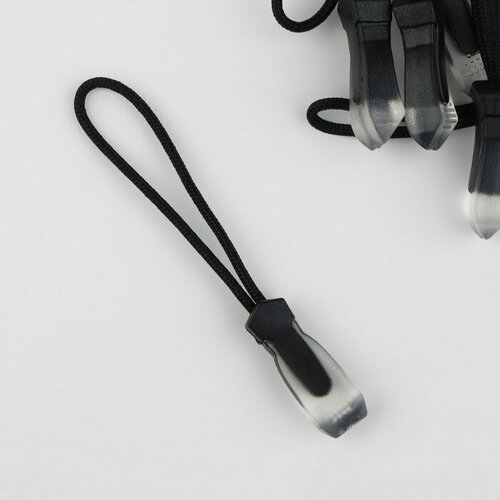 Пуллер для молнии 23 см 6 х 07 см 10 шт цвет чёрныйпрозрачный 298₽