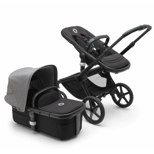 Коляска 2 в 1 Bugaboo Fox 5 Black/Midnight Black/Grey Melange коляска 2 в 1 bugaboo bee6 alu grey grey melange black