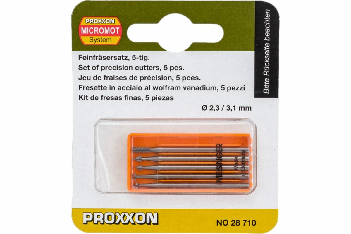 фото Фрезы Proxxon вольфрам-ванадиевые, набор из 5 штук, 28710