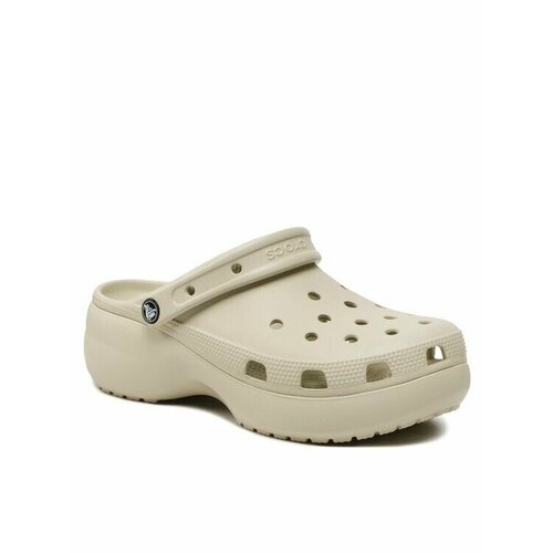 фото Сабо crocs classic platform clog, размер w6 us, бежевый