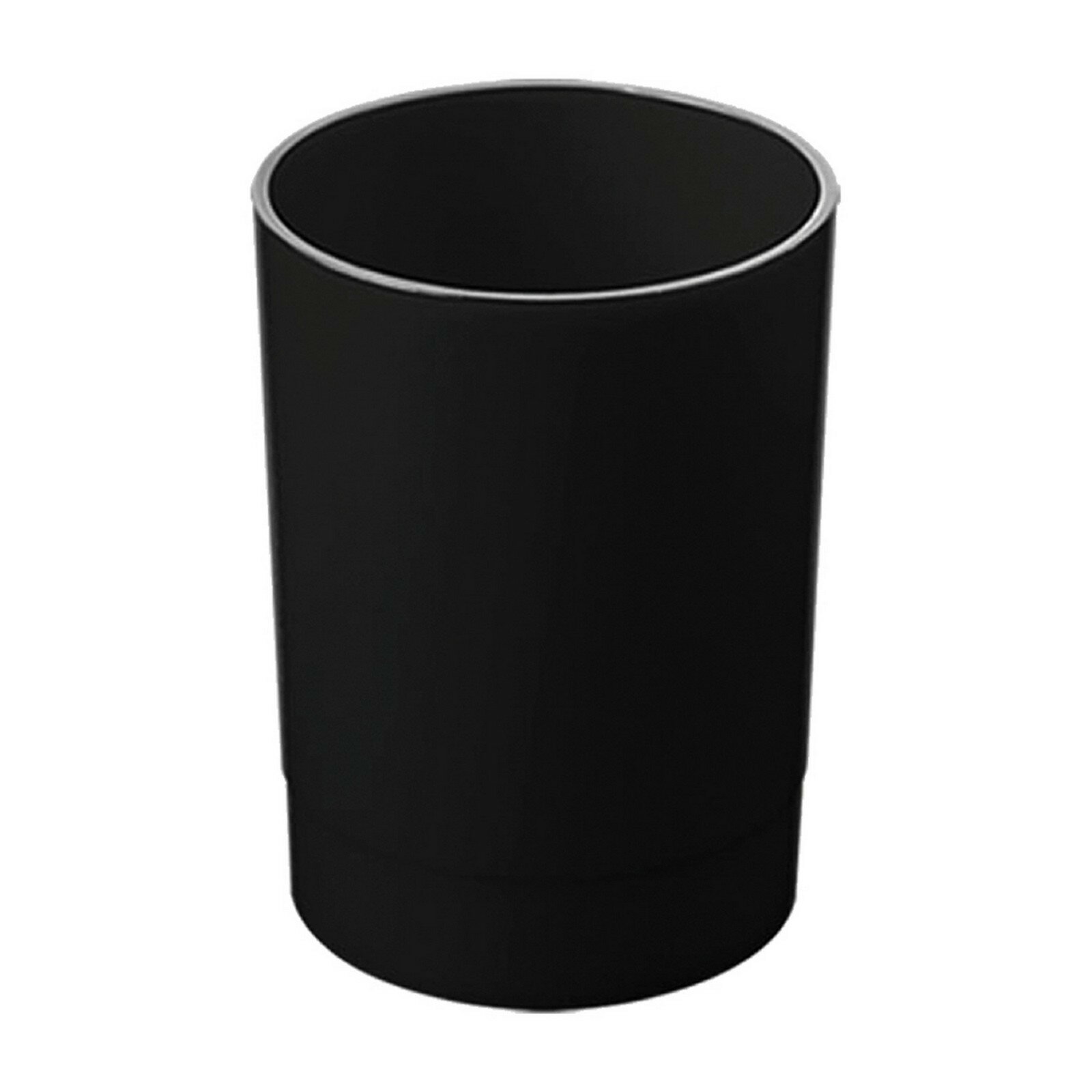 Подставка-стакан для канцелярии "Лидер", пластиковый, круглый, черный