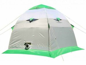 Зимняя палатка Лотос 3 для жесткий каркас, 3 людей, компрессионная сумка, размер 270 х 255 х 180 см 17003 зеленый