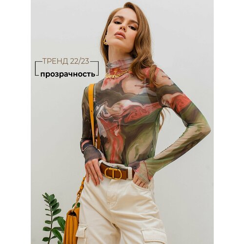 фото Водолазка sahar, размер 42-44, зеленый, серый