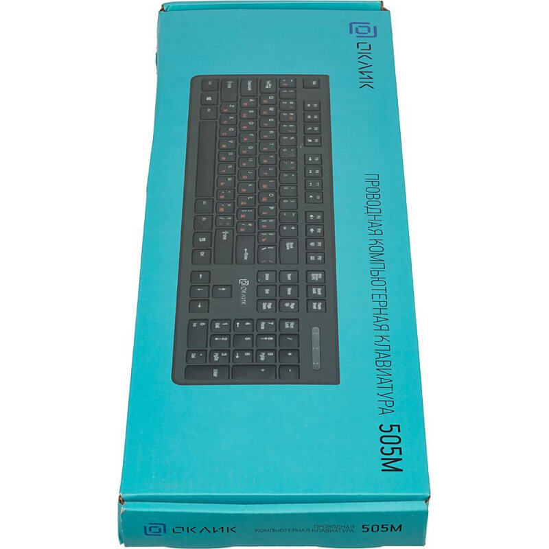 Клавиатура OKLICK 505M, USB, черный [kw-1820 black] - фото №9