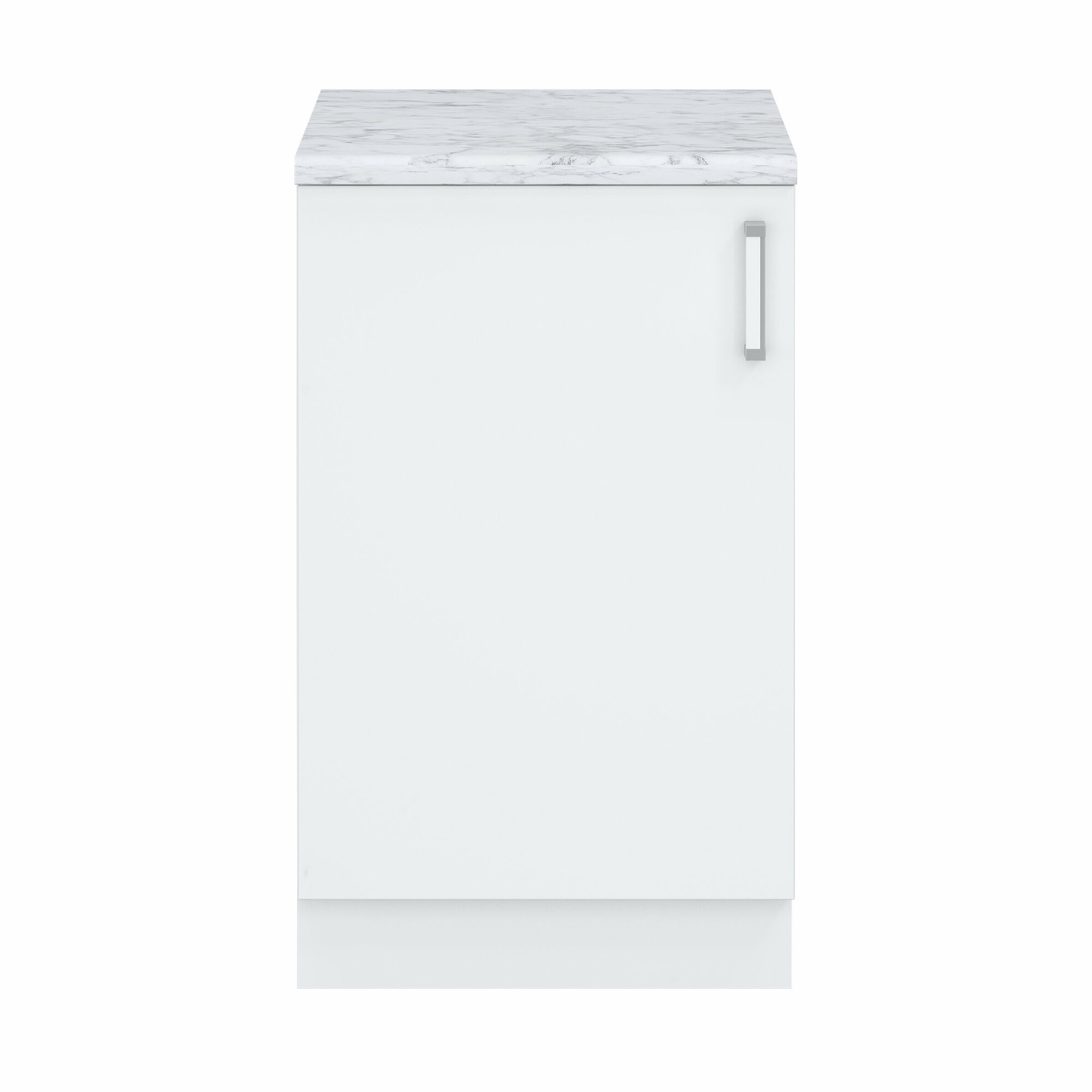 Кухонный модуль №12 со столешницей шкаф нижний напольный ЛДСП 50х60х84.5см белый мрамор - фотография № 4