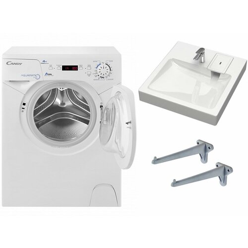 Мини стиральная машина под раковину Candy Aqua 114D2 с раковиной Марго V58 над стиральной машиной 4765000₽