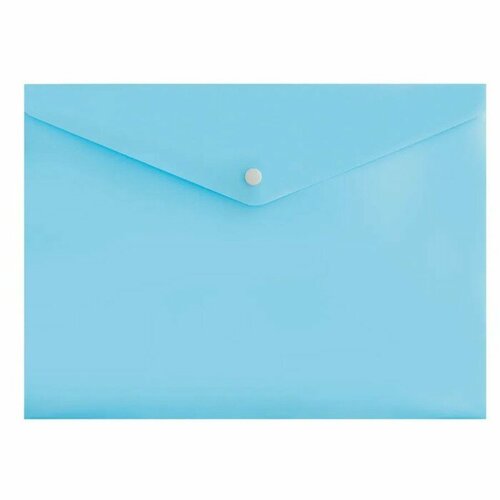 Папка-конверт на кнопке А4 180 мкм Calligrata Pastel, полупрозрачная, тёмный аквамарин(10 шт.) папка конверт на кнопке calligrata клетка а4 180 мкм тонированная синяя