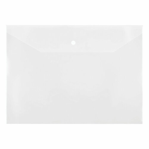 Папка-конверт на кнопке СТАММ А4, 150мкм, пластик, прозрачная, бесцветная - 40 шт.