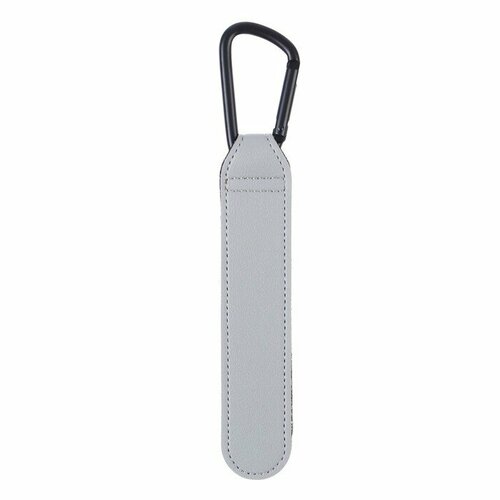 Карабин для сумки на коляску липучка из экокожи цвет серый 342₽