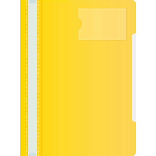 Папка-скоросшиватель Бюрократ -PS-V20YEL A4 прозрач. верх. лист карм. для визит. пластик желтый 0.12/0.16