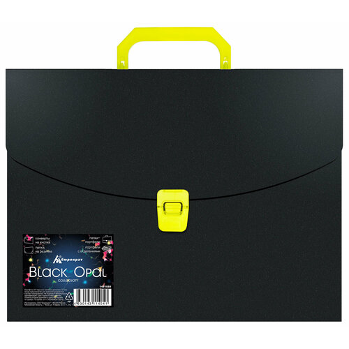 кресло бюрократ t 9923sl black черный кожа Портфель Бюрократ Black Opal BLPP01YEL 1 отдел. A4 пластик 0.7мм черный/желтый