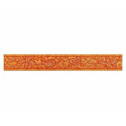 Декоративная лента, жаккард, 16 мм, 15 м, оранжевая с узором, 1 упаковка декоративная лента жаккард 25 мм 15 м оранжевая с узорами 1 упаковка