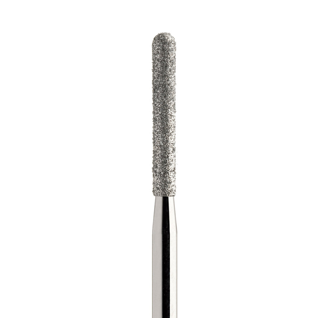 Бор алмазный 882, цилиндрический с круглым концом, D=1,4 мм, L=10 мм, под турбинный наконечник, стандартный хвостовик, синий (μ=106 мк)