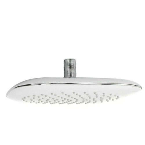 Лейка для дачного душа Верхний душ квадратная 20х20 см Самоочищаемые форсунки 97 шт качественный пластик белая глянцевая с хромированным ободком 1650₽