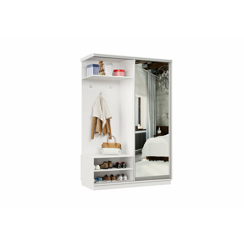 Прихожая-купе БИ-мебель Регул; исполнение левое; белая 120x60x240 см
