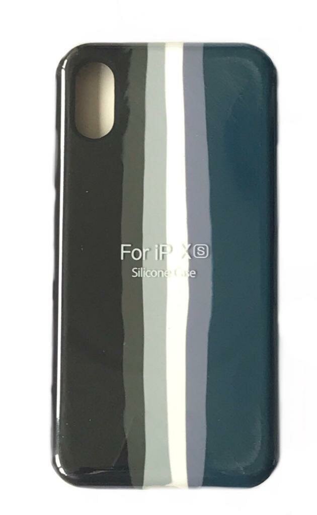 Чехол для iPhone X/XS силиконовый (черный/темно-серый/серый/белый/светло-синий/синий)