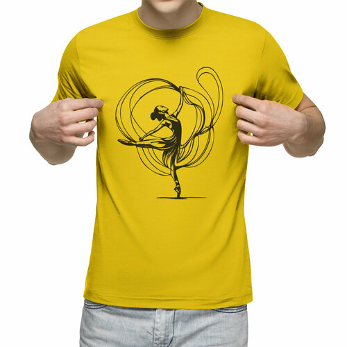 Футболка Us Basic, размер 2XL, желтый мужская футболка балерина абстракция l белый