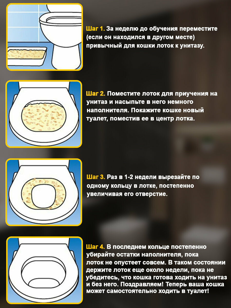 Кошачий лоток для приучения кошек к унитазу с отверстиями для отведения жидкости, CATTUS - фотография № 8