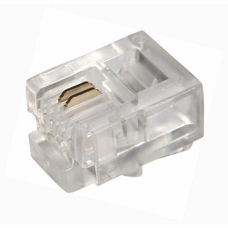 Коннектор RJ-11 для телефонных сетей/ разъем 6P2C 2 PINS RJ11 Модульный штекер, 50 шт.