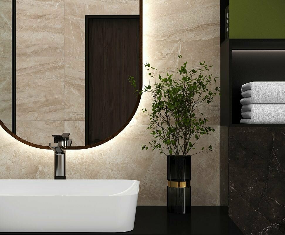 фото Керамогранит Mainstream Beige бежевый Полированный 60x120, 1 уп (2 шт, 1.44 м2)