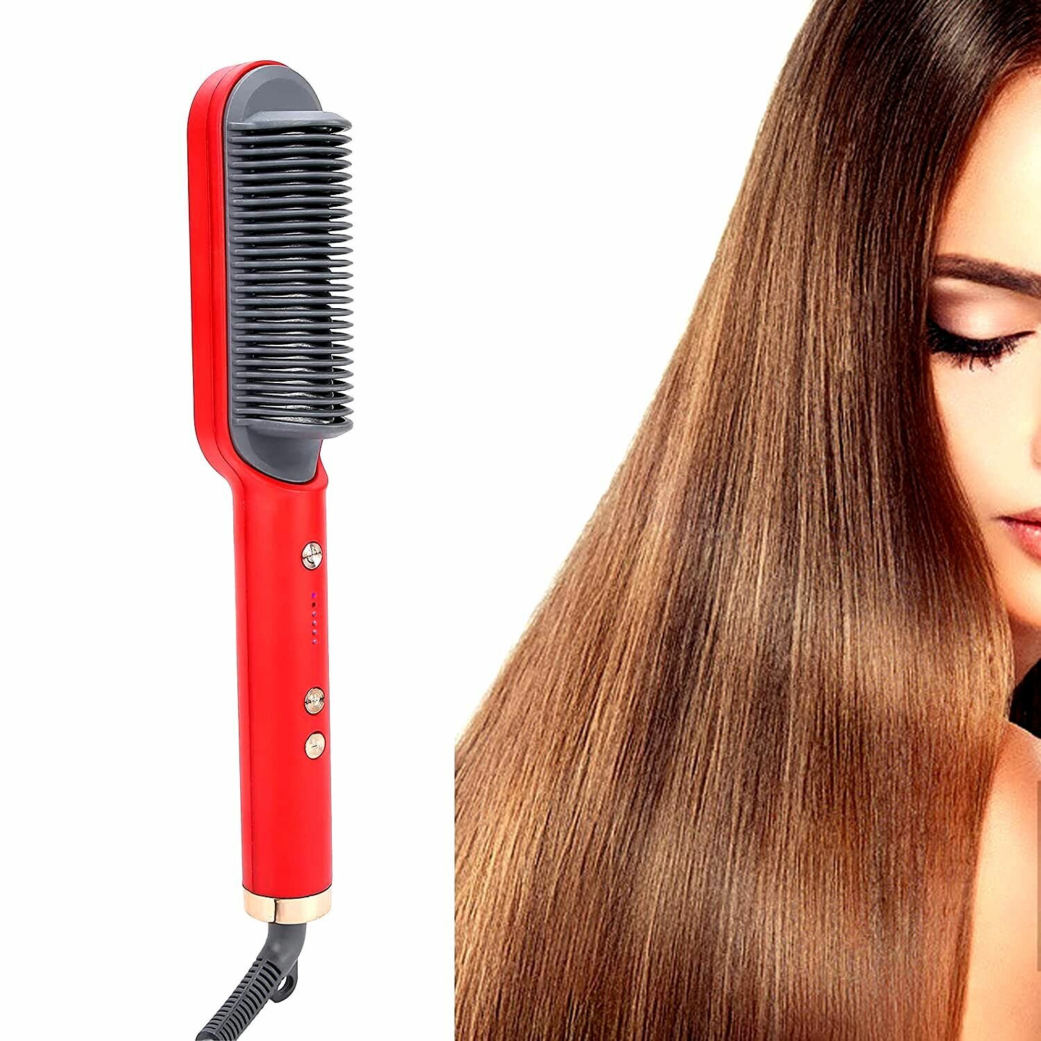 Расческа - выпрямитель для волос Straight comb FH909/ Электрическая расческа для выпрямления волос 5 температурных режимов