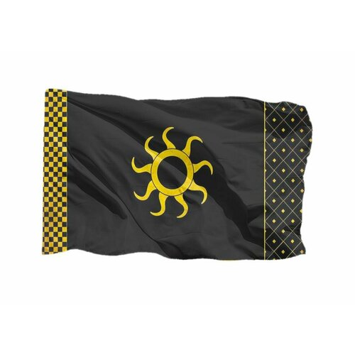 Флаг Империя Нильфгаард Ведьмак черное солнце на сетке, 70х105 см для ручного древка