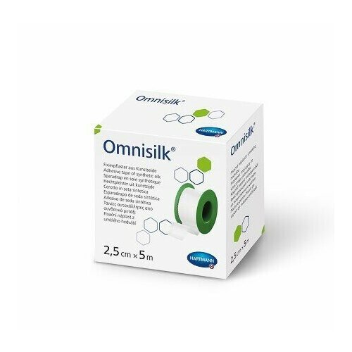 OMNISILK (9004312) фиксирующий пластырь из искусственного шелка, 2,5 см х 5 м, 1 шт.