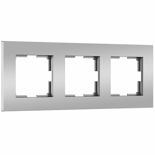 Рамка на 3 поста Werkel Slab W0032965 серебро матовый