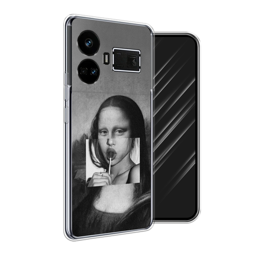 Силиконовый чехол на Realme GT5 / Реалми GT5 Mona Lisa sucking lollipop силиконовый чехол на realme gt5 реалми gt5 разноцветные разводы