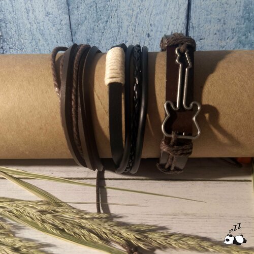 фото Плетеный браслет fashion jewelry, металл, 4 шт., размер one size, белый, черный