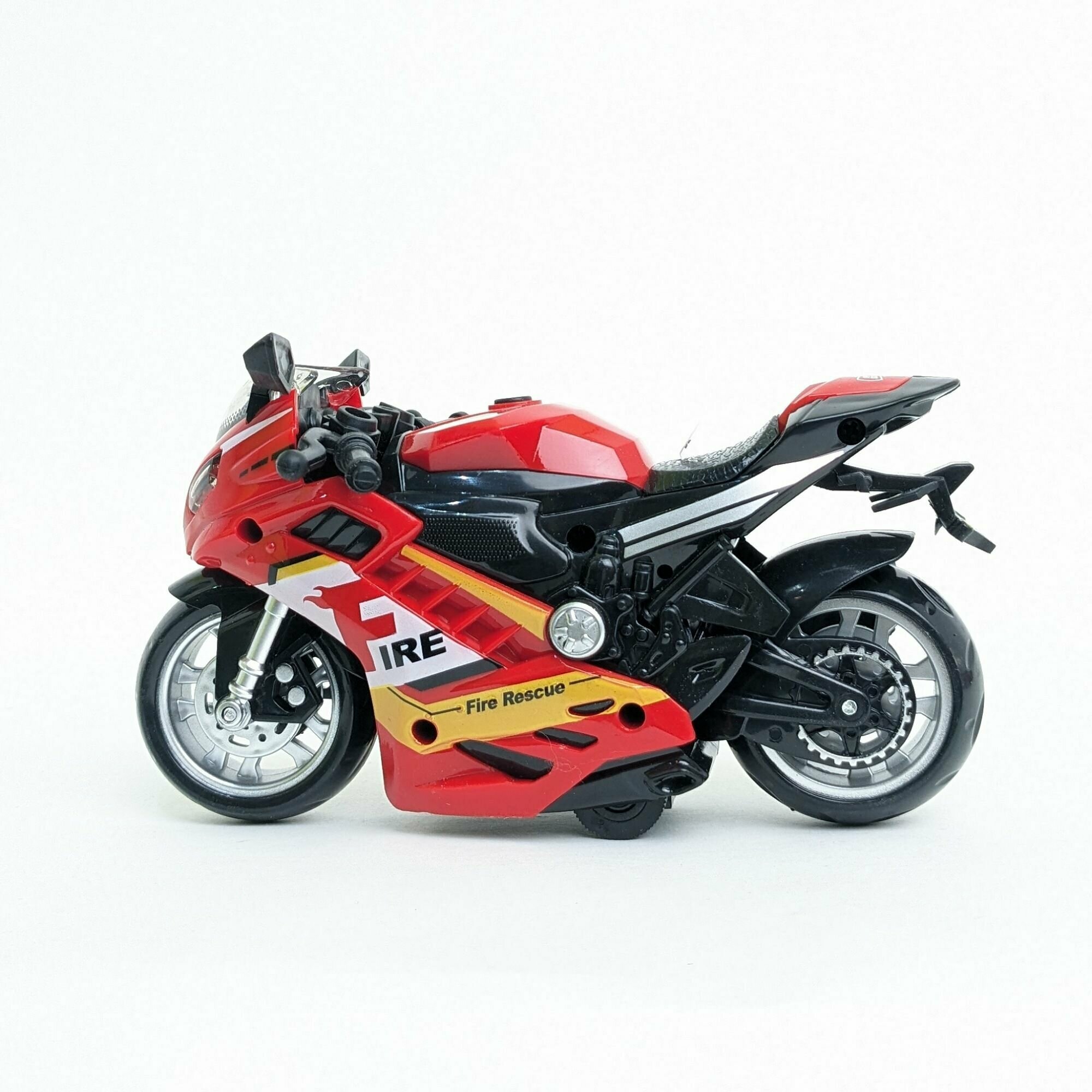 Мотоцикл игрушка  спортбайк  пожарная  звуковые и световые эффекты