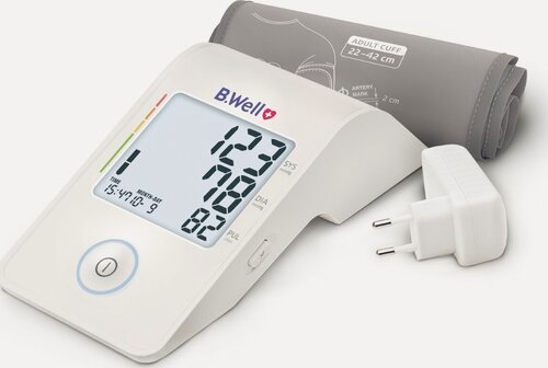 Изображение товара Тонометр B.Well MED-53 (M-L) манжета (22-42 см), USB кабель, индикатор аритмии, подсветка дисплея