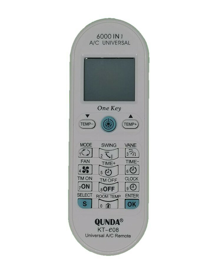 фото Универсальный пульт QUNDA KT-e08 для кондиционеров (6000 в 1), белый