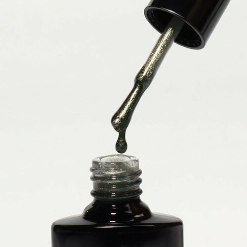 Гель-лак для ногтей, CAT`S EYE, 3-х фазный, 8мл, LED/UV, цвет хамелеон/оливковый (11)