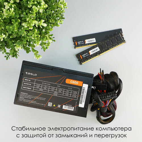 Блок питания ATX TESLA C600, 600W, 80+, Bulk блок питания atx tesla c700 700w 80 bulk